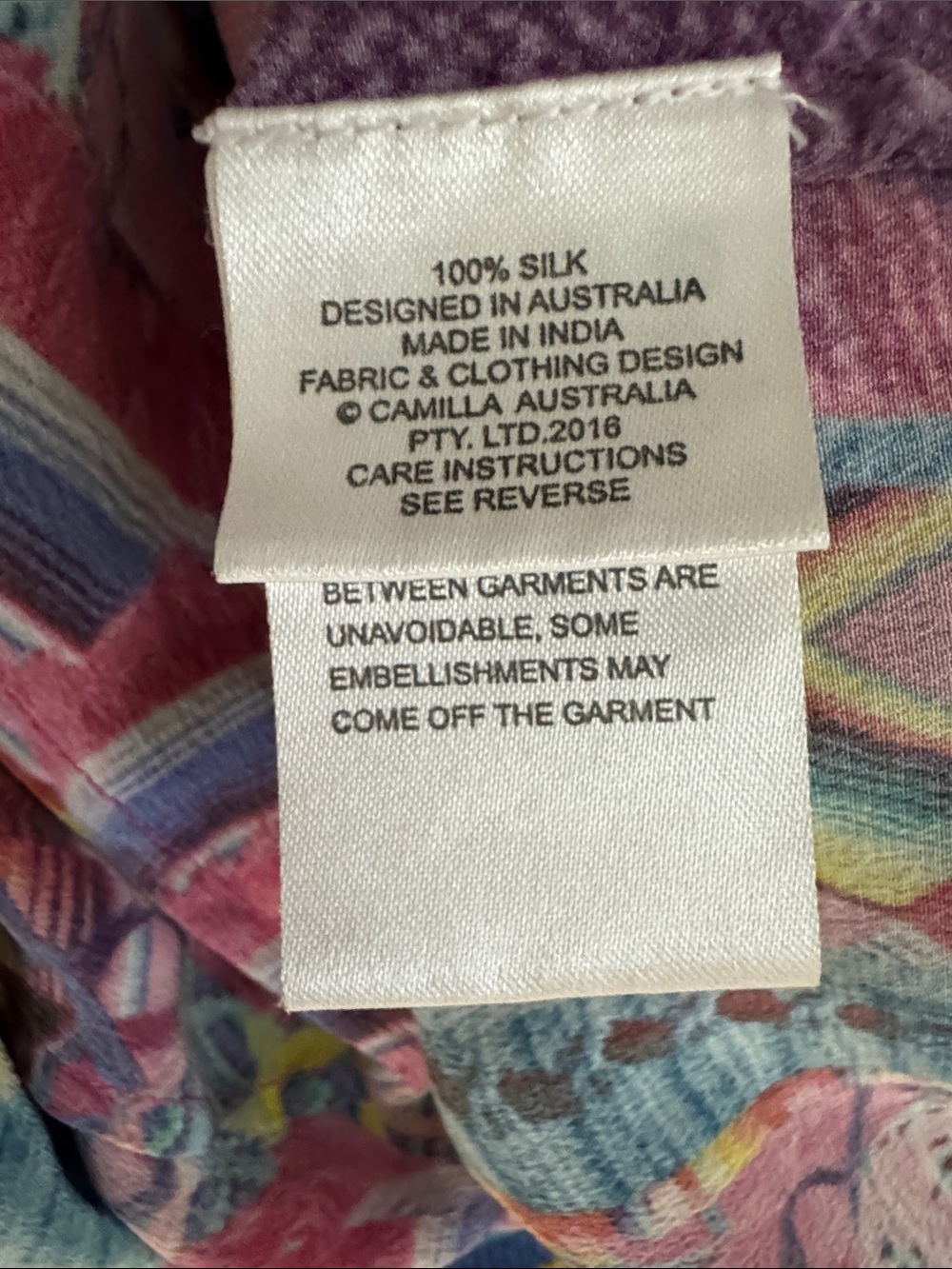 Camilla Pastel Floral Ikat Embroidered Top in Pink, Blue, Purple Size Medium - Picture 14 of 16